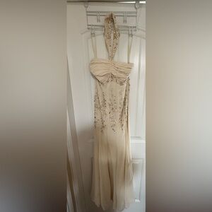 Elegant Cream Strapless Dress